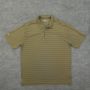 Nike Golf Shirt Men XXL Green Striped Fit Dry Eldon Country Club Polo 256484-242